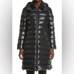 Brand New Moncler Moka Long Down Jacket - navy, size 0